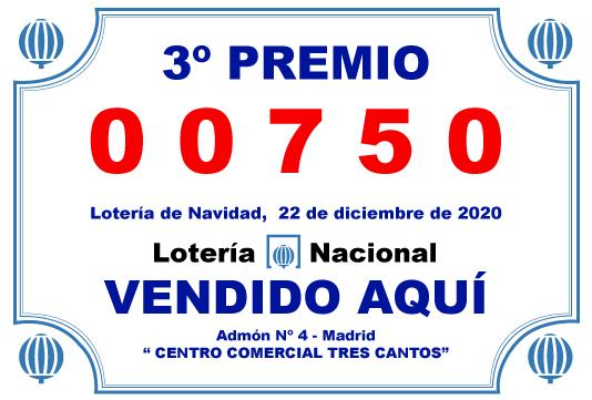 Lotería CCTresCantos - GRAN PREMIO 3