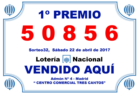 Lotería CCTresCantos - GRAN PREMIO 6